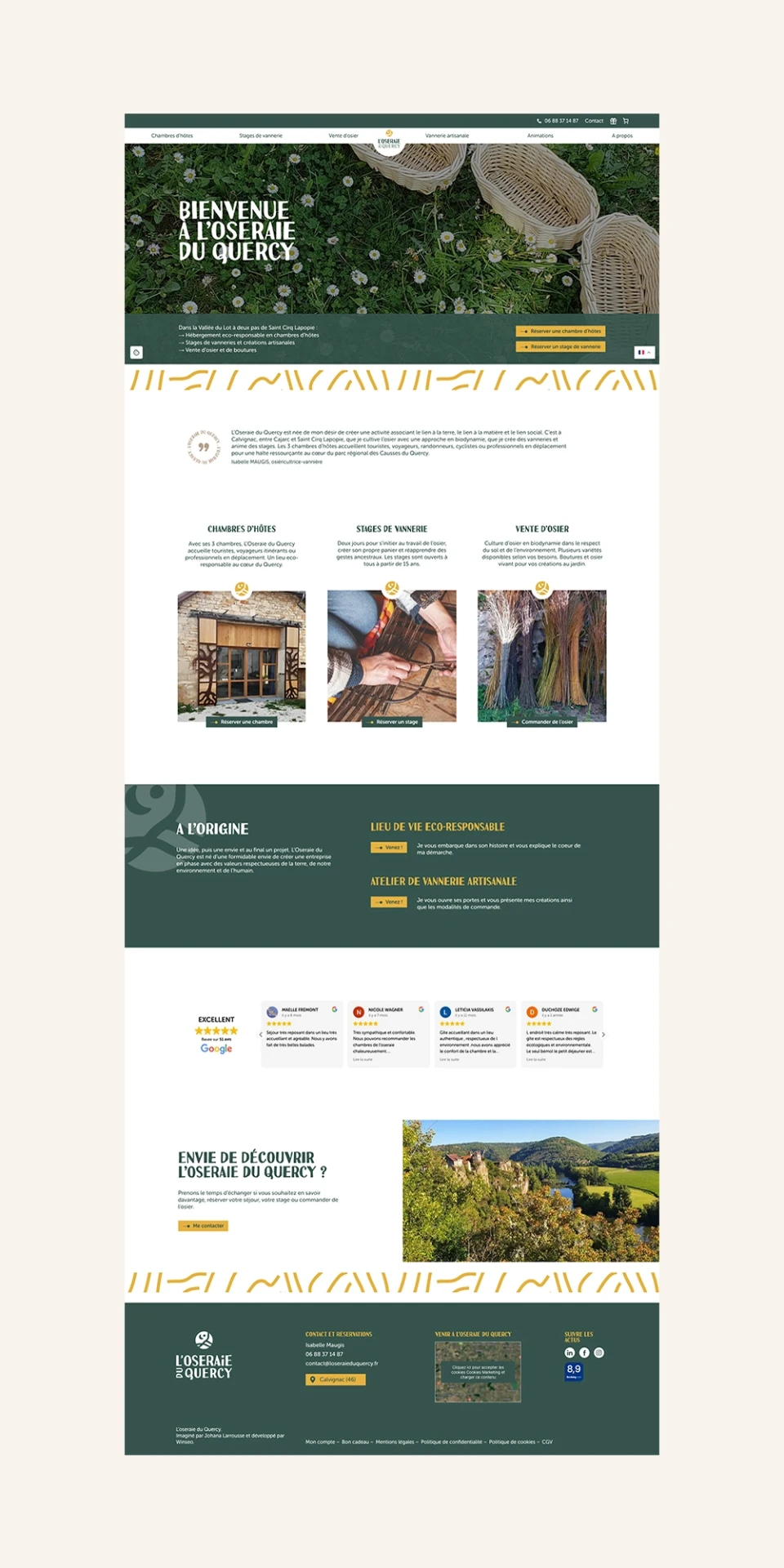 accueil site web oseraie du quercy