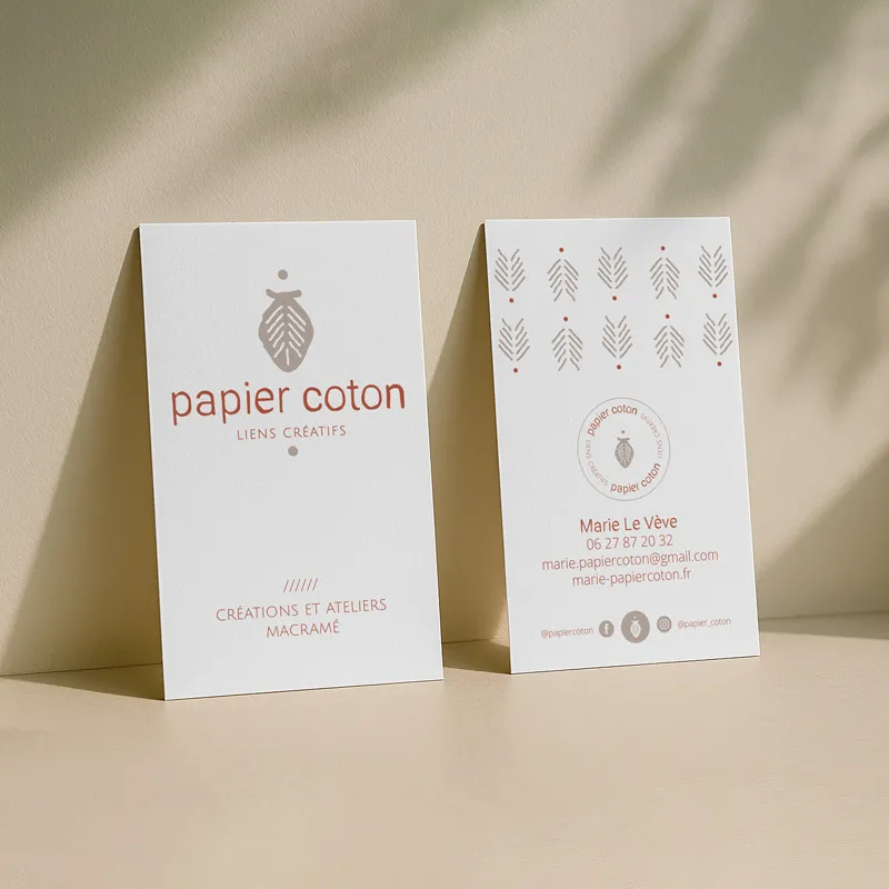 carte visite papier coton