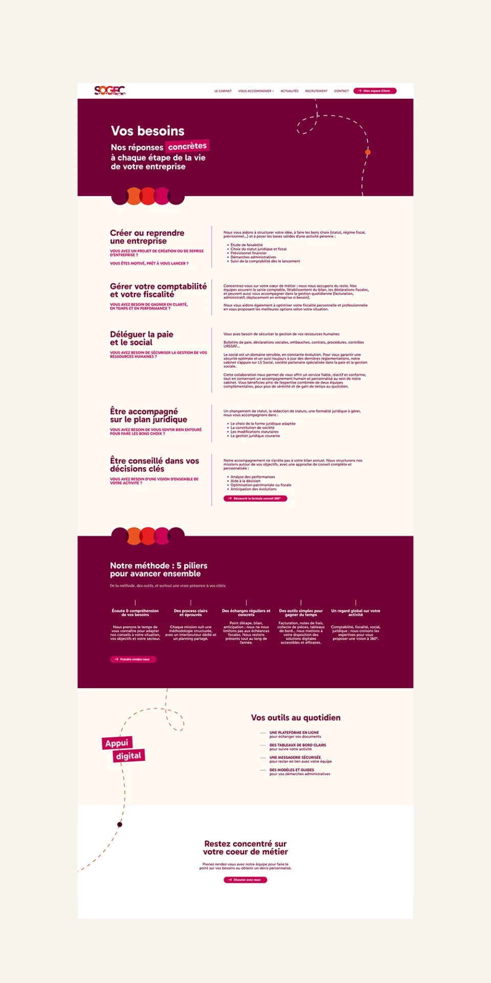 maquette site web cabinet sogec